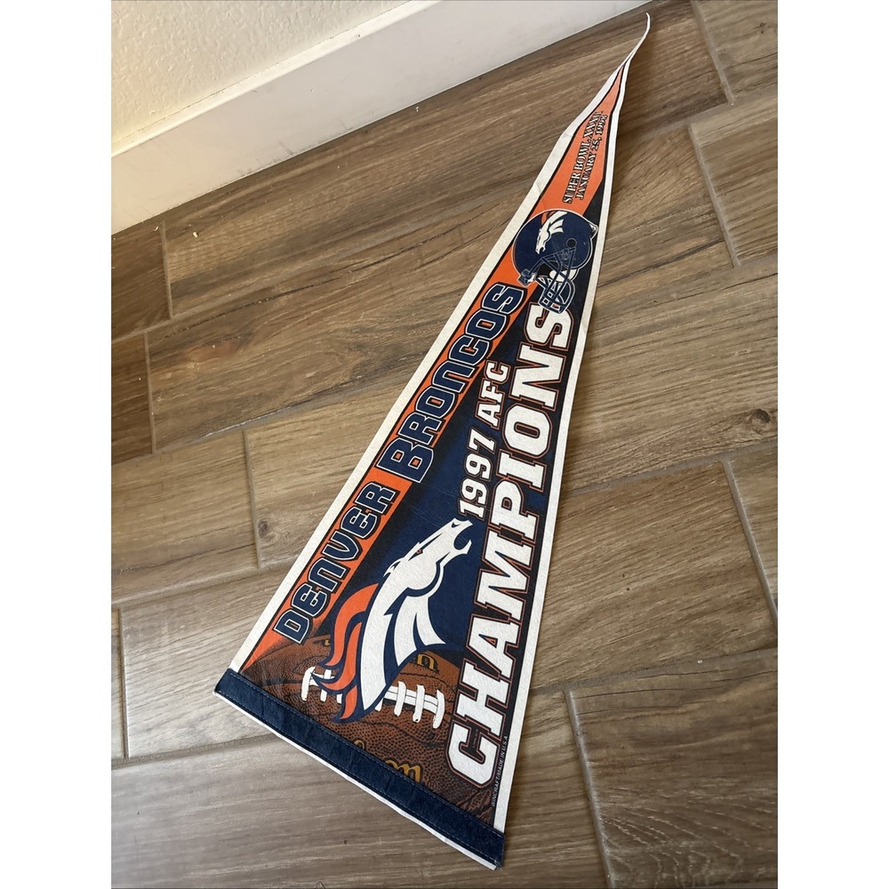 Vintage 1997 Denver Broncos AFC championship Pennant